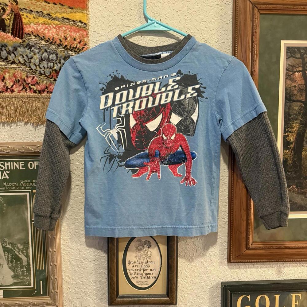 Vintage 00s Marvel Spiderman 3 Comic Movie Promo Shirt Size Kids 7